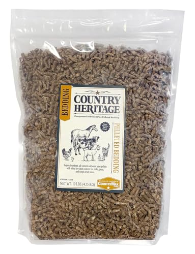 Country Heritage Pine Pellet Bedding – Low Dust, Highly Absorbent, All-Natural for Small Animals & Chicken Coops, 10 lb (Pack of 1) - size: 10 Pounds (Pack of 1)
