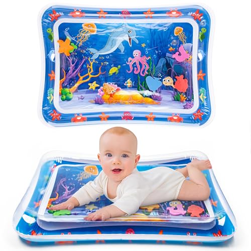 Yeeeasy Tummy Time Water Mat丨Inflatable Tummy Time Water Play Mat for Babies, Infants and Toddlers 3 to 24 Months Promote Development Toys Baby Toys essentials and Gifts - color: Blue
