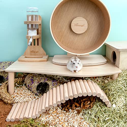 Niteangel Hamster Play Wooden Platform: Wave - 15.7" L x 9" W - 7" H | Can Maximizes Cage Space & Enriches Pet environment for Dwarf Syrian Hamsters Gerbils Mice Degus or Other Small Pets - size: Wave - 7'' Height