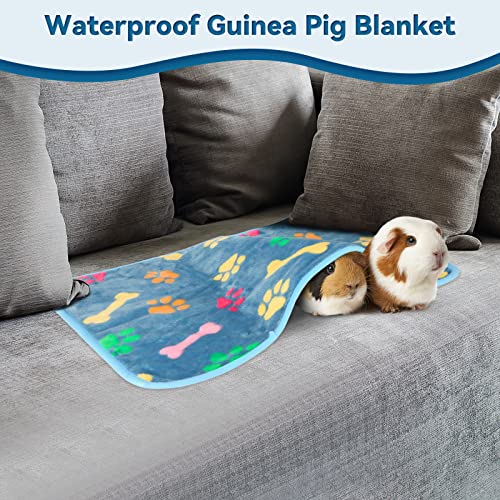 YUEPET Guinea Pig Blankets 3 Pack, Waterproof-Backed Fleece Liners, S | Guinea Pig Fleece Cage Liners, Waterproof Backing, Washable mats, Soft Fleece Surface, 23 x 16 in - color: Blue+yellow+black, size: S-23"×16"