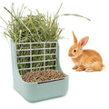 Litewoo Rabbit Hay Feeder Food Bowl Feeding Rack for Small Animal Guinea Pig Chinchilla Bunny Cage Accessories | Bunny food bowl & hay rack, durable plastic, chew-resistant, for small animal/chinchilla/cage, 5.9x6.7x7.09in, easy to clean - color: Green
