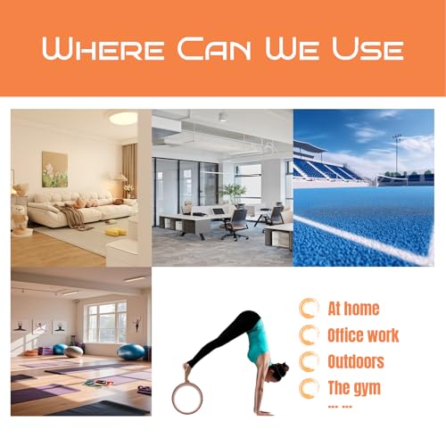 High Density PU Rubber Yoga Wheel for Stretching and Flexibility to Help Back Aches and Tension, Tear, Flexible Roller Designed, Extend Premium Back Roller - color: Wood grain inner ring