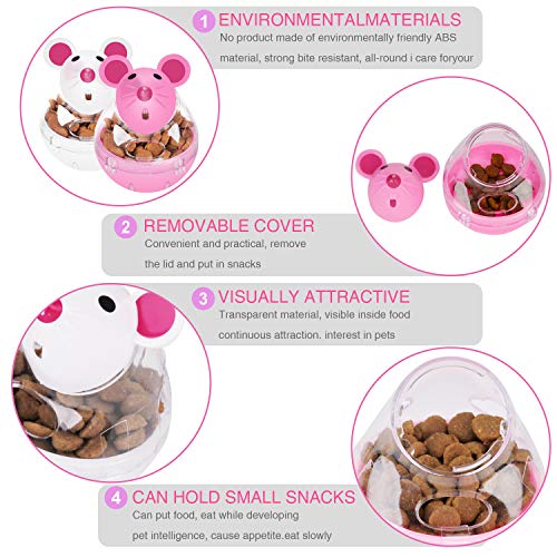 Legendog Cat Slow Feeder Food Ball - Mice Tumbler Shaped Pet Treat Toy for Cats
