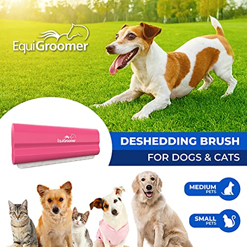 EquiGroomer 5-Inch Undercoat Deshedding Brush for Dogs & Cats, Pink | Best for dogs up to 100 lbs and cats of any size, short or long hair, stainless blade, no cutting or pulling - color: Pink, size: 5 Inch