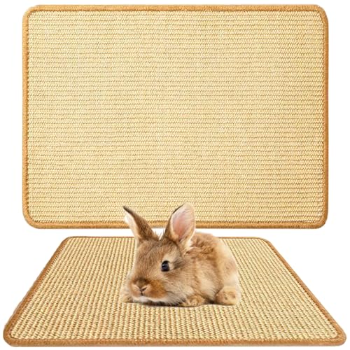 1PCS Rabbit Scratch Mat Natural Bunny Scratching Pad Claws and Teeth Care Rabbit Mats for Cages Rabbit Chew Toys for Bunny Pet Cage Bedding for Biting Sleeping Nesting, 24x16 - size: 24"x16"