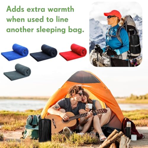 Fleece Sleeping Bag Liner, Sleeping Sack Adult Travel, Sleeping Bag Sheets, Lightweight Travel Camping Sheet, 71 in x 32 in, Unisex Adult - color: Red