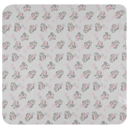 Disney Baby 4-Pack Receiving Blankets — 100% Cotton Flannel, 28" x 28" — Available in Mickey, Minnie, Pooh, Stitch or Angel — Soft Swaddle, Burp & Stroller Blankets — Gift-Ready with Ribbon Bow - color: Minnie Mouse Simply Cute