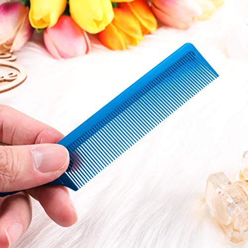 Leinuosen 3 Pack Rat Tail Comb Carbon Fiber,Blue | Steel Pin Tail for Sectioning, Heat Resistant Teasing, Pick Comb for Women Wig Styling, Fishtail Design for Salon Updos - color: Blue