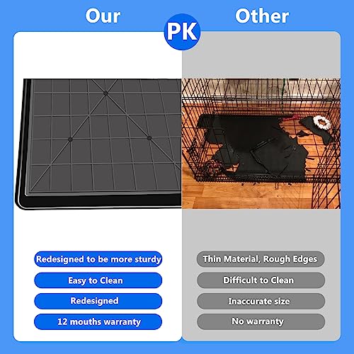 Dog Crate Tray Replacement - Heavy Duty Reinforced Pan | Thick composite plastic, waterproof & easy-clean. Fits metal cages, litter boxes & puzzle boards. - size: 40.9"L x 27.40"W x 1.0"H