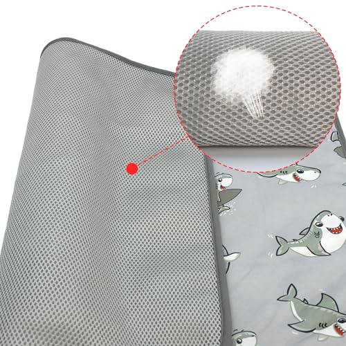 Summer Pet Cooling Mat - Cat Dog Cushion Pad Sleeping Cool Sharks Comfortable Soft for Pets Kids and Adults (Grey Shark, S) - color: Grey Shark, size: S: 15.5'' x 19.5''