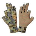 BASSDASH Unisex Fingerless Fleece Liner Camo Hunting Gloves for Cold Weather UPF 50+ Lightweight Fishing Photography HG06 - color: Open Terrain, size: Medium