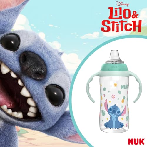 NUK Learner Cup, 10 Oz, Pack of 2, Disney's Stitch – Soft Spout, Easy-Grip Handles, BPA Free, Spill Proof Transition Sippy Cup - color: Disney's Stitch