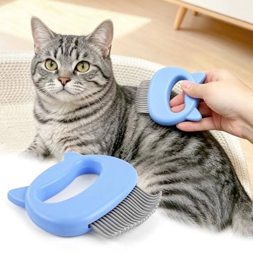 1 Pcs Pet Hair Removal Massaging Shell Comb Soft Deshedding Brush Grooming Tool for Long Short Hair Cat Dog Rabbit (Blue) - color: Blue
