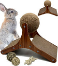 Rabbit Scratching Toys, Sisal Bunny Scratcher Ball and Scratch Cardboard Pad, Pet Enrichment Interactive Toy for Indoor Bunnies Ferrets Chinchillas Small Animals Boredom Breaker