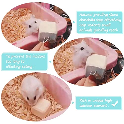 8Pieces Rat Lava Block Chinchilla Bites Calcium Cubes Stone Hamster Grinding Teeth Supplies Mineral Pumice Chew Toy for Gerbil Guinea Pig Mouse