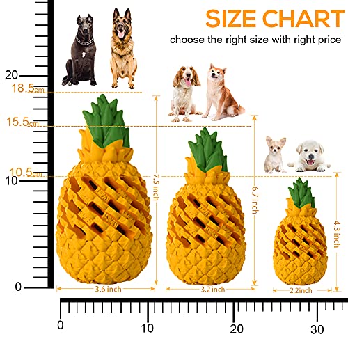Indestructible Pineapple Dog Toy - Small Aggressive Chewers Training | Heavy Chew, Treat Dispenser, Power Chewer, Durable Puzzle, Tough Interactive, Easy Clean - size: 4.3 In