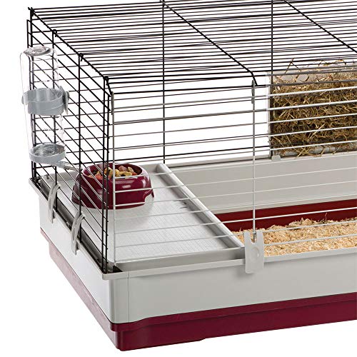 Ferplast Krolik Extra-Large Rabbit Cage w/Wire Extenstion | Rabbit Cage Includes All Accessories & Measures 55.9L x 23.62W x 19.68H & Includes All Accessories | 1-Year Manufacturer's Warranty - style: Rabbit Cage w/ Wire Hutch