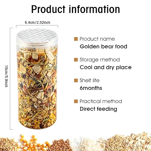 Abizoo Hamster & Gerbil Treat, Natural Health, Gourmet Hamster and Gerbil Food for Small Animals with Seeds, and Grains,Vitamin-Nutrient Fortified