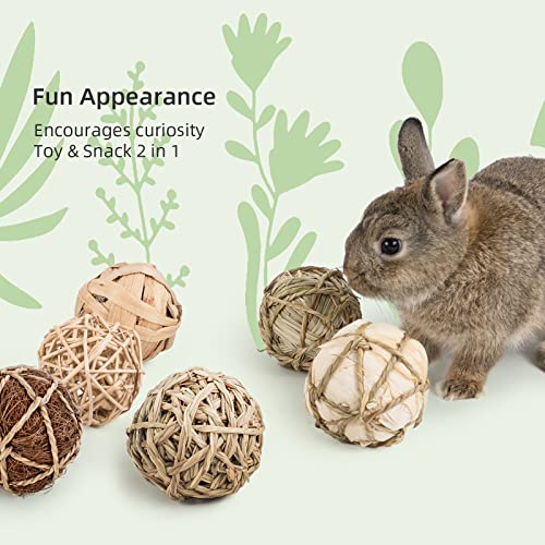 andwe Small Animals Play Balls Rolling Chew Toys & Gnawing Treats for Rabbits Guinea Pigs Chinchilla Bunny Degus - Pet Cage Entertainment Accessories - size: Pack of 6