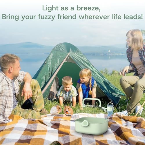 Portable Hamster Carrier for Travel - Acrylic Small Animal Cage with Ventilation Holes,Escape-Proof Hamster Travel Cage for Outdoor Picnics, Vet Visits (Mint Green) - color: Green