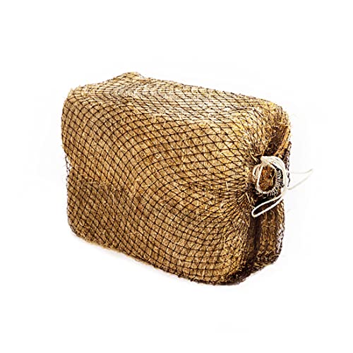 Bloomoak Slow Hay Net Feeder for Horses, Durable Soft Black PE 2/3 String Hay Bales Bags, Fit 36x18x18 to 47x25x17 Inches, Extends 50-64 Inches (3 1.6" Hole/1PC) - color: 3 String-1.6" Hole-Ultra Slow Feed/1PC