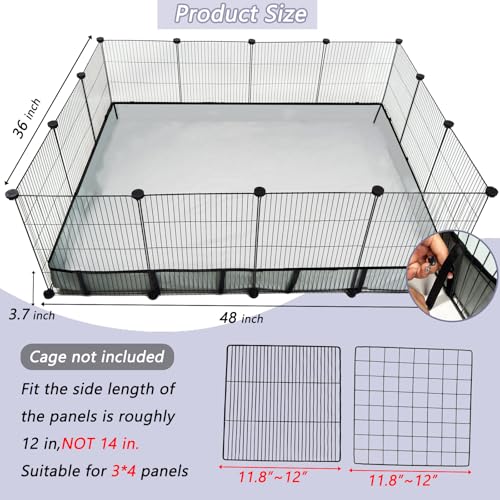 Guinea Pig Cage Liner Tarp Bottom Waterproof and Washable Base Also for Rabbits, Bunny, Chinchesillas, Hedgehog, Ferrets and Other Small Animals(36x48 inches) - size: 36.0"L x 48.0"W x 4.0"H