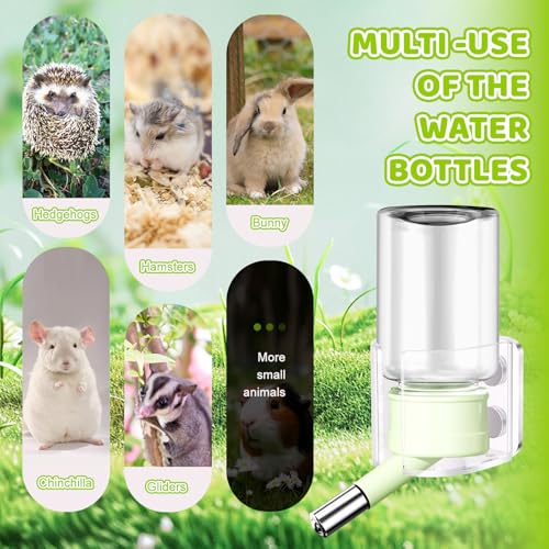 Hamster Water Bottle with Magnetic Stents,Guinea Pig Water Bottle No Drip,Small Animals Water Bottle Dispenser for Glass Tank,for Hamster Guinea Pig Bunnies Ferrets Hedgehog Other Small Pets,4oz