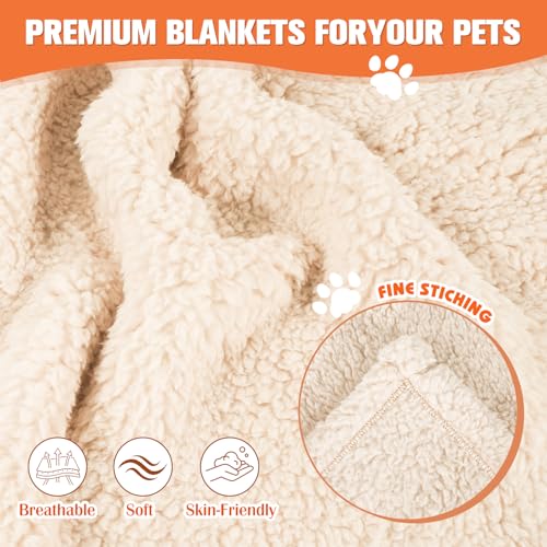 2 Pack Cat Blanket for Small Dogs Puppy Cat Kitten, 16" x 24" | Soft Warm Sherpa Fleece Cat Blanket Washable, Grey/Beige