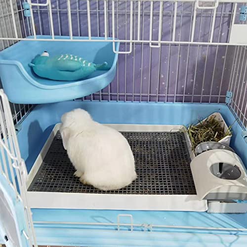 PODOO Rabbit Litter Box – Training Potty Tray for Guinea Pig & Small Pets · Spacious Grid Pan with Low Entrance, Easy-Clean & Odor-Resistant—Helps Keep a Clean Cage and Reduce Mess - size: Large