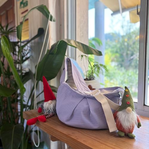 Ferret Sling Carrier - Pet Carrying Bag with Adjustable Strap Hands Free Shoulder Bag Crossbody Travel Slings Soft Small Animal Bonding Pouch Front Backpack for Ferret Rabbit Puppy Kitten (Purple) - color: Purple