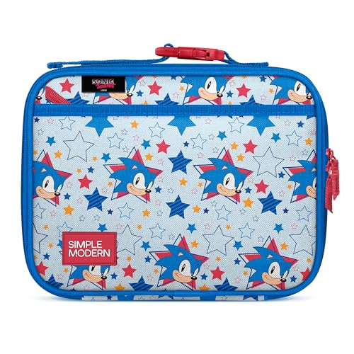 Simple Modern Sonic the Hedgehog Kids Lunch Box & Lunch Bag for School | Hadley Cute Lunch Box for Girls, Boys, Toddlers | Fits Bento Box, Lunch Containers | Small Lunch Bag | Sonic the Hedgehog - color: Sonic: Stars