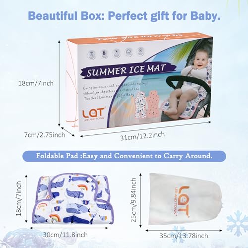 Gel Car Seat Cooler Pad,1 Pack Double Sides-Universal Baby Stroller Ice Cushion Mat,Summer Cooling Seat Liner,Multifunctional Suitable for Baby Dining Chair,Child Safety Seat(Whale + Blue Dinosaur) - color: Whale + Blue Dinosaur
