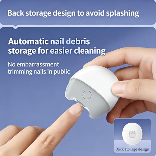 2 in 1 Automatic Electric Nail Clipper, 2026 New Electric Nail Clipper, Automatic Nail Trimmer with Light and Nail Scraps Storage, Electric Toenail Clippers for Seniors Adults (Gray)