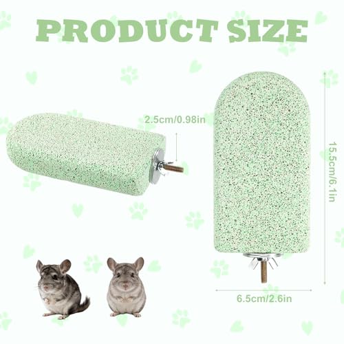 2pcs Chinchilla Lava Ledge, Pumice Climbing Platform & Chewing Toy Teeth Grinding Cage Accessories for Chinchillas Squirrels Guinea Pigs Hamsters (Green) - color: Green, size: Large