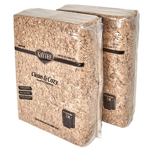 Kaytee Clean & Cozy Natural Paper Bedding, 100 Liter | Keeps habitats fresh. Small animal bedding for rabbits, guinea pigs, hamsters. Hamster bedding odor control, 99% dust-free - size: 100 Liter