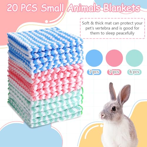 20PCS Guinea Pig Blankets, 11.8 inch Guinea Pigs Cage Liner Keep Warm Absorbent Reusable Pet Pee Sleep Mat Guineas Pig Bedding for Hamster Chinchilla Rabbit Hedgehog Hamster Ferret