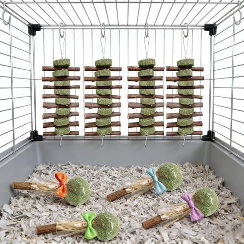 Morezi Guinea Pig Toys Bunny Chew Toy Rabbit Enrichment Accessories for Bunnies Chinchillas Hamsters Mice 8 Sets