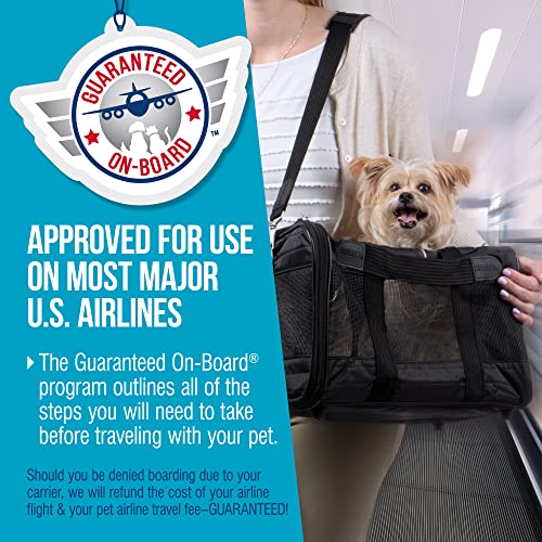 Sherpa Original Deluxe Travel Pet Carrier, Airline Approved & Guaranteed On Board - Black Lattice, Small - color: Black Lattice, size: 15.0"L x 10.0"W x 8.5"H