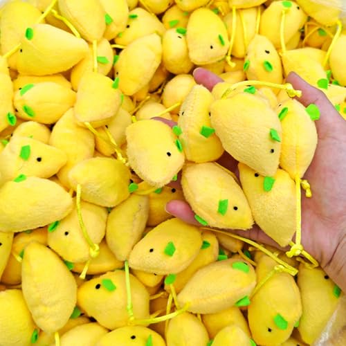 3-Pack Lemon Cat Toys Green&Yellow Cute Mouse for Kitten Play, Chase and Wrestle, PP Cotton & Catmint Filled, Teething and Chew Toys - color: 3-PCS
