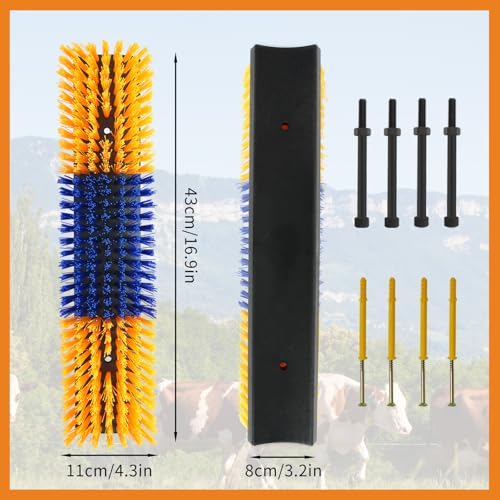 Livestock Scratch Brush With 24 Screws，Animal Back Scratching Brush for Cow,Cattle,Sheep, Horses,Pigs，Massage Grooming Tool (Yellow, 6pcs) - color: Yellow, size: 6pcs