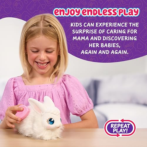 Little Live Pets Bunny Mama Surprise Toy Set, Hutch Interactive Animal Playset with 3 Surprise Babies, 20+ Sounds, Bunny Accessories for Girls Ages 3+ | 20+ sounds, deluxe hutch, 20+ care accessories, repeatable play, interactive pet toy for girls ages 3+