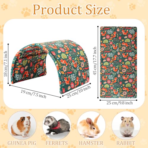 BreezeHug 4 Pcs Guinea Pig Tunnel Foldable Rabbit Hideout Washable and Soft Bunny Hide House Ferret Tunnel Toys Cage Accessories for Small Animal Hamster Hedgehogs Chinchilla(Forest Animals) - style: Forest Animals