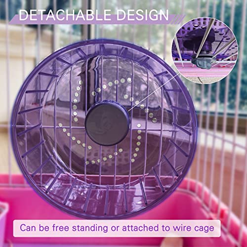 Hamster Exercise Wheel, Silent Spinner Hamster Running Wheels, Diameter 8.3 inch, Purple - color: Purple, size: 8.3 Inch