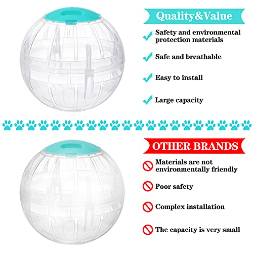 2 Pieces Hamster Ball Hamster Exercise Ball 5.7 Inch Guinea Pigs Running Balls Transparent Plastic Hamsters Wheel for Mini Dwarf Rabbits Small Pets to Reduce Boredom and Increase Activity