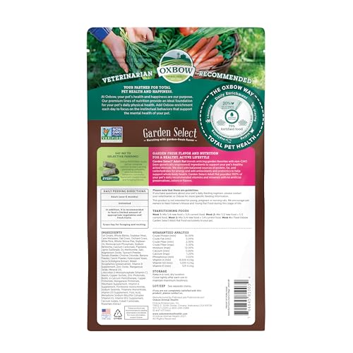 Oxbow Garden Select Adult Rat Food, Rat Food Pellets, Non-GMO, 2.5 lb | Uniform Rat Food Pellets Prevent Selective Feeding, Vitamins And Minerals, Non-GMO, Complete Daily Diet, Made In USA