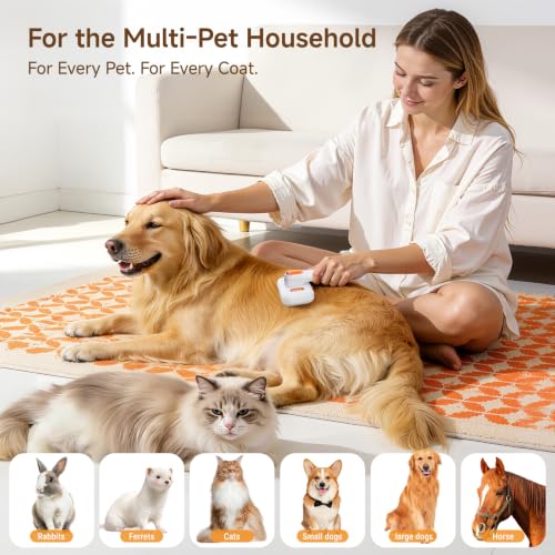 3-in-1 Pet Grooming Brush with Cool Mist & Self-Cleaning Deshedding Tool for Dogs Cats, Extra Wide Comb, Visible Water Window, Gentle for All Coats & Sensitive Skin - Ideal for Spring Shedding