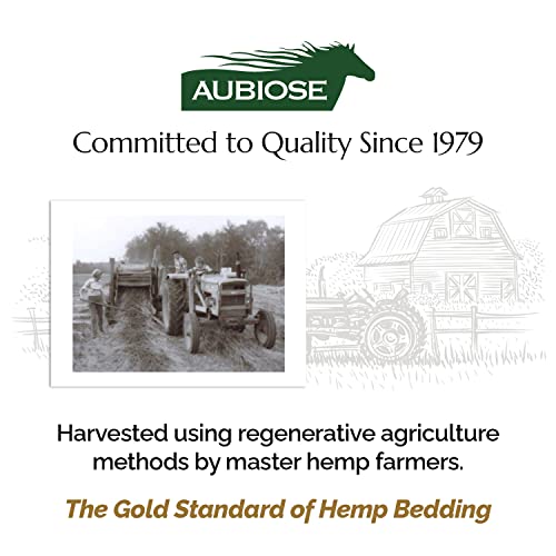 AubiChick High Grade French Hemp Bedding, 44lb (400L) Jumbo Bulk Bag for Chickens, Ultra Absorbent, Designed for Chicken Coop Bedding and Comfort of Birds, Poultry, Hairless Pets, Easy Manure Removal