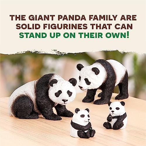 Terra by Battat Giant Panda Family Animal Figures, 4-Piece Set, Animals | 4 realistic plastic zoo animal toys with 2 adult pandas and 2 cubs for storytelling play, collecting, and learning, 3+ Years - style: Panda Family