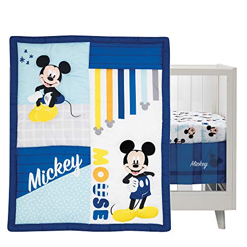 Lambs & Ivy Disney Baby Forever Mickey Mouse 3-Piece Blue Crib Bedding Set - color: Forever Mickey Mouse