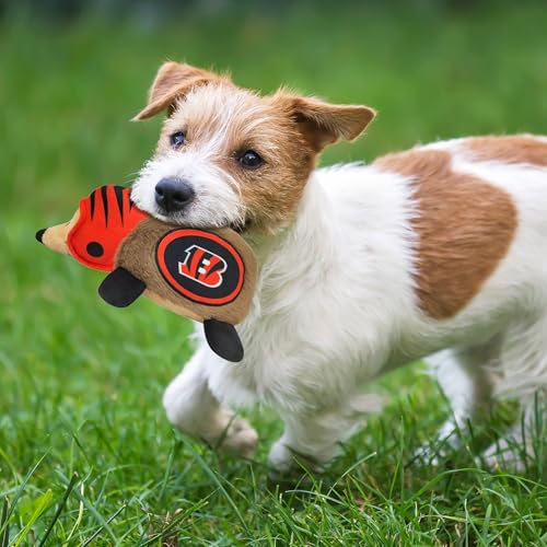 NFL Cincinnati Bengals Plush Hedgehog Toy for Dogs & Cats, Cool Soft Pet Toy for Fun and Interactive Play, Dog Chew Toy with Squeaker, Licensed Hot Pet Toy - color: Cincinnati Bengals